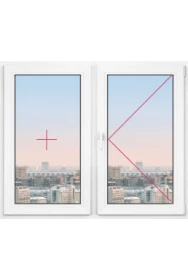 Двухстворчатое окно Rehau Delight Design 1460x1460 - фото - 1